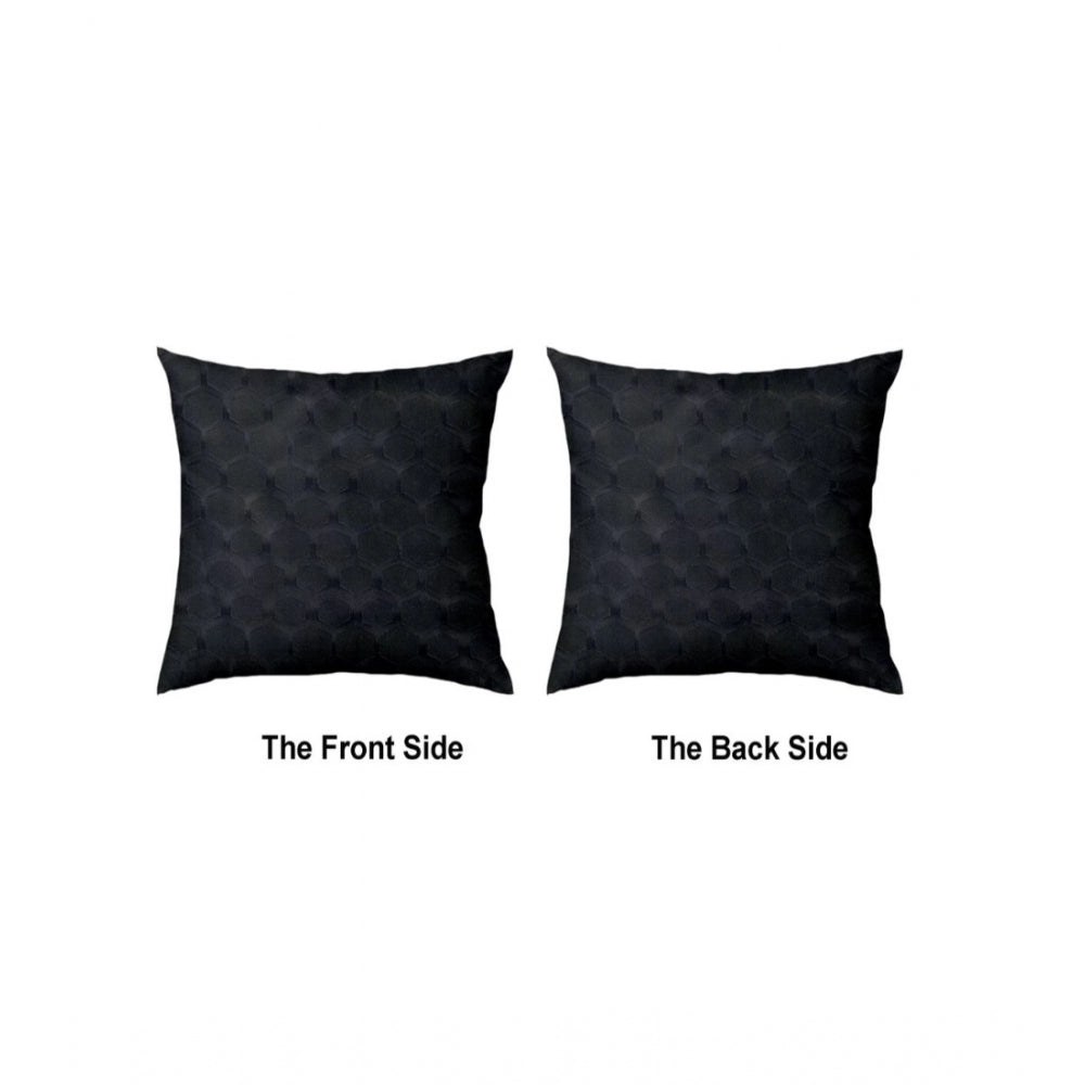 Generic Pack Of_4 Polyester Printed Car Pillow Sets (Black, Size: 12x12 In)